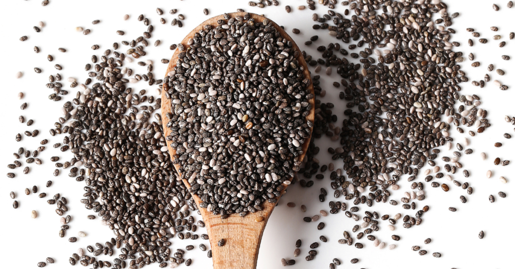 chia seeds in a spoon